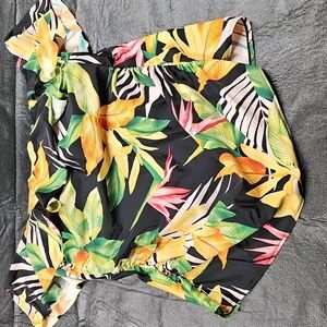 3 For $10  Kona Sol Black Floral/Tropical off the shoulder Swimsuit Top